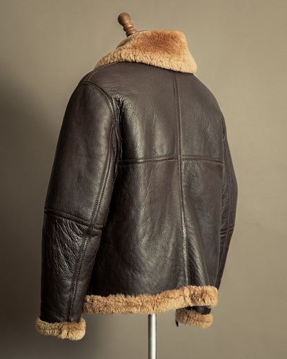 Vintage British Sheepskin Flying Jacket – Handcrafted in Somerset, England - Large (44)