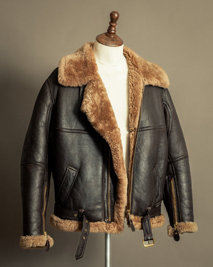 Vintage British Sheepskin Flying Jacket – Handcrafted in Somerset, England - Large (44)