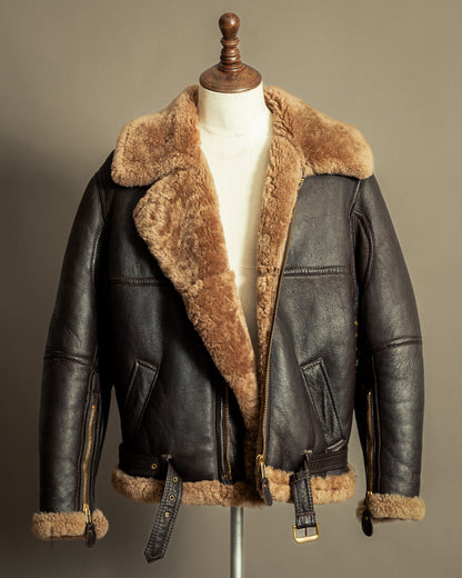 Vintage British Sheepskin Flying Jacket – Handcrafted in Somerset, England - Large (44)