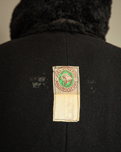 Vintage 1940s Swedish Officers Goatskin Leather Trench Coat - Medium (42)