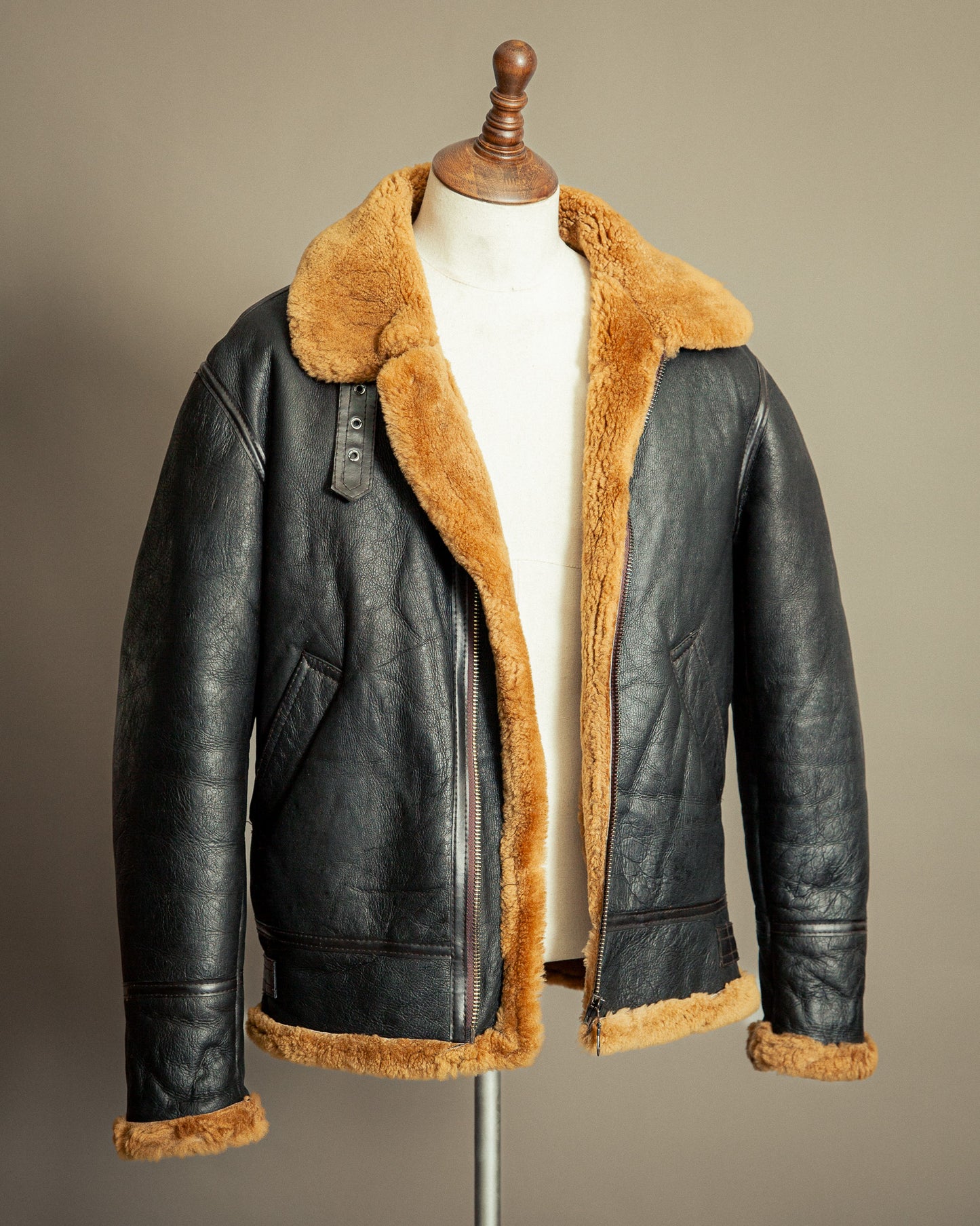Vintage B-3 USAAF Sheepskin Shearling Flying Jacket - Medium (42)