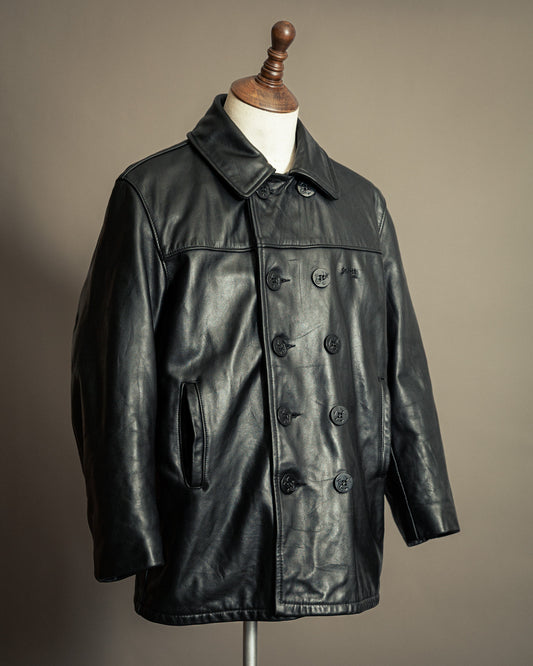 Schott NYC U.S. 740N Leather Pea Coat – Medium (42)