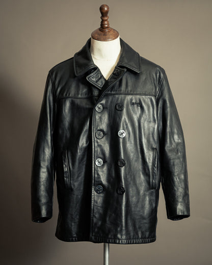 Schott NYC U.S. 740N Leather Pea Coat – Medium (42)