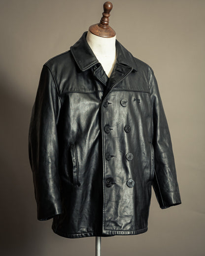 Schott NYC U.S. 740N Leather Pea Coat – Medium (42)