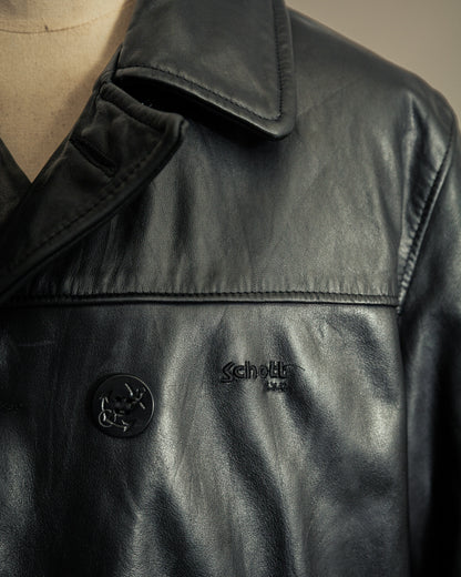 Schott NYC U.S. 740N Leather Pea Coat – Medium (42)