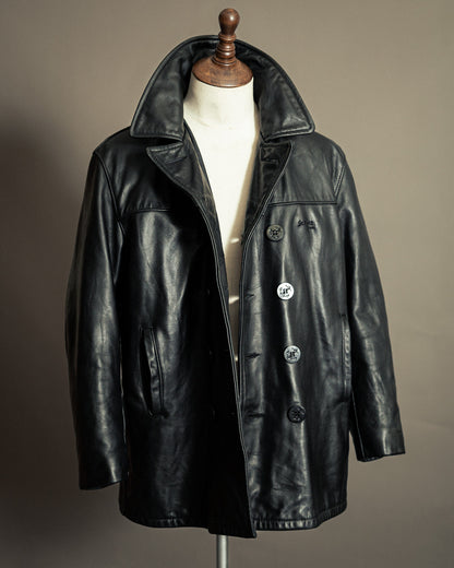 Schott NYC U.S. 740N Leather Pea Coat – Medium (42)